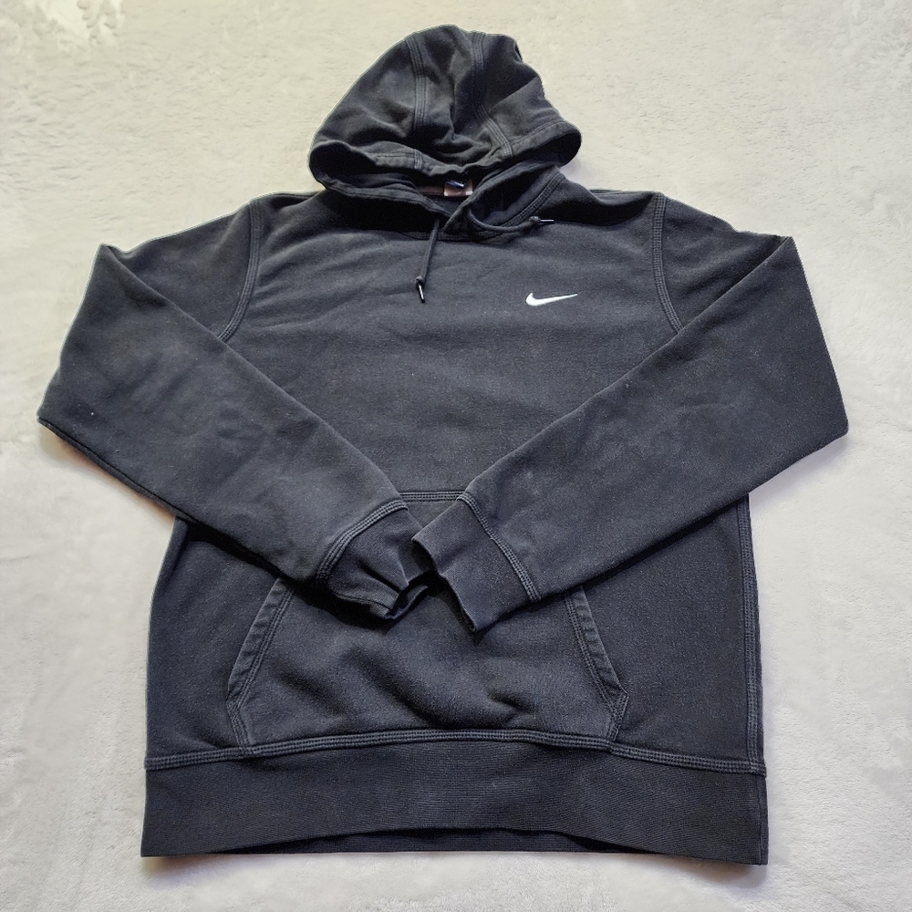 Nike Vintage Y2K Men's Black Club Fleece Pullover Hoodie Size Medium